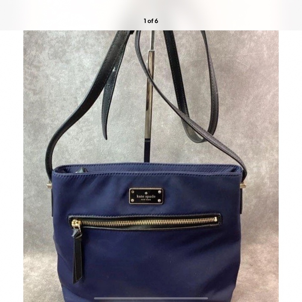 Kate Spade NY WILSON ROAD Midnight Blue/Black Nylon & PVC Trim DESSI Crossbody